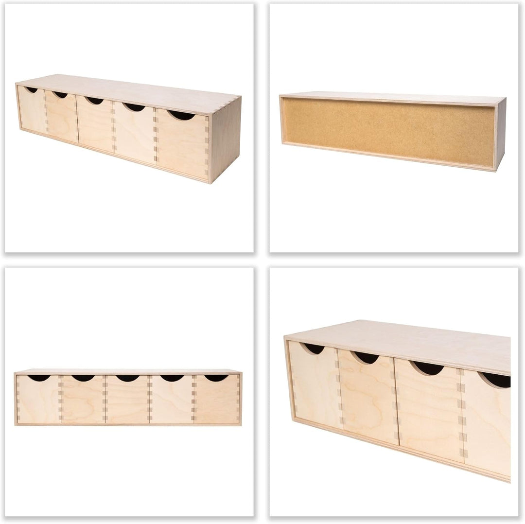 Creative Deco Schubladenbox Schubladenelement | 5 Schubladen | 57 x 13 x 13 cm (+/- 1 cm) | Mini-Kom