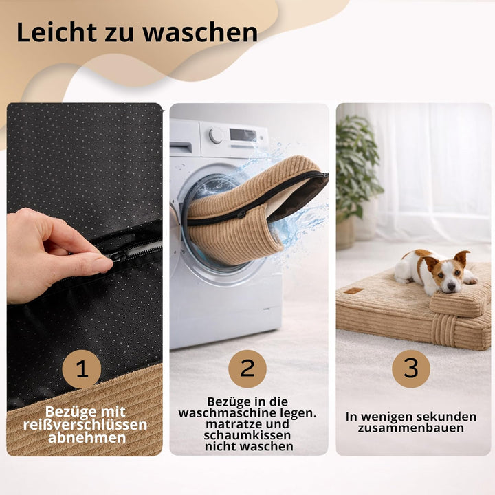 Orthopädisches Katzenbett mit Kissen, wasserdicht, waschbar L 61 x B 15 x H 46 cm, L 61 x B 15 x H 4