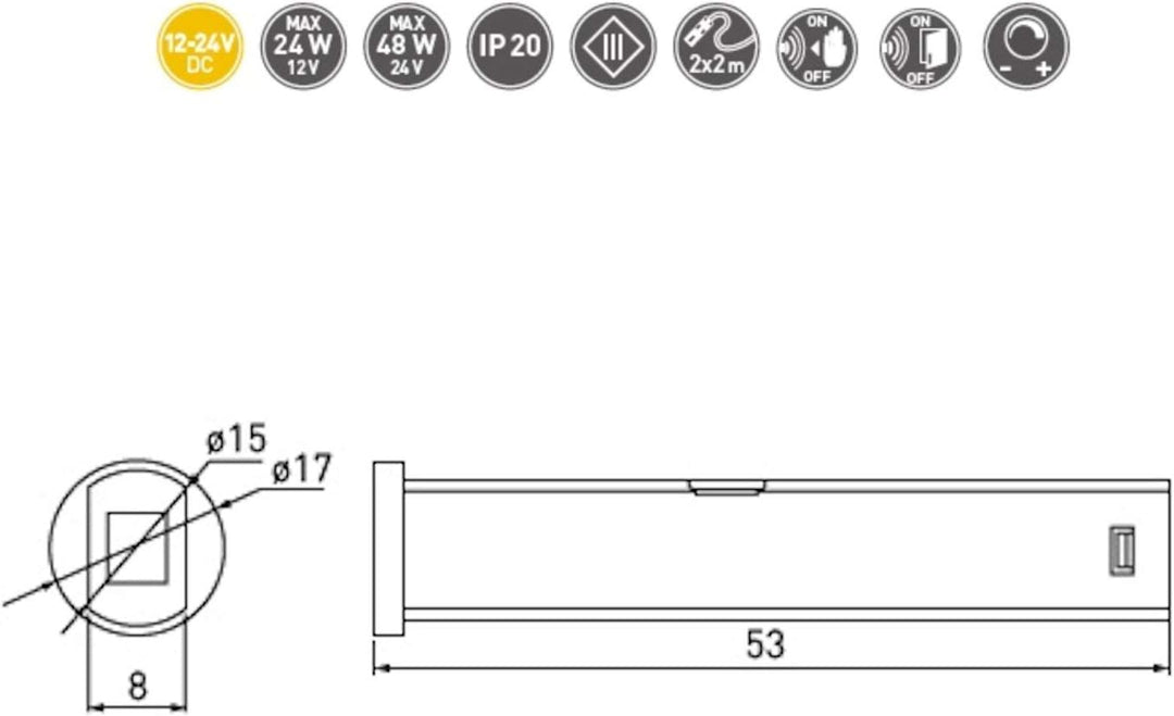 Einbau - Mini-Sensor SO1 weiss schaltet bei Türbewegung oder Handbewegung, Schaltabstand 3-5 cm, IR
