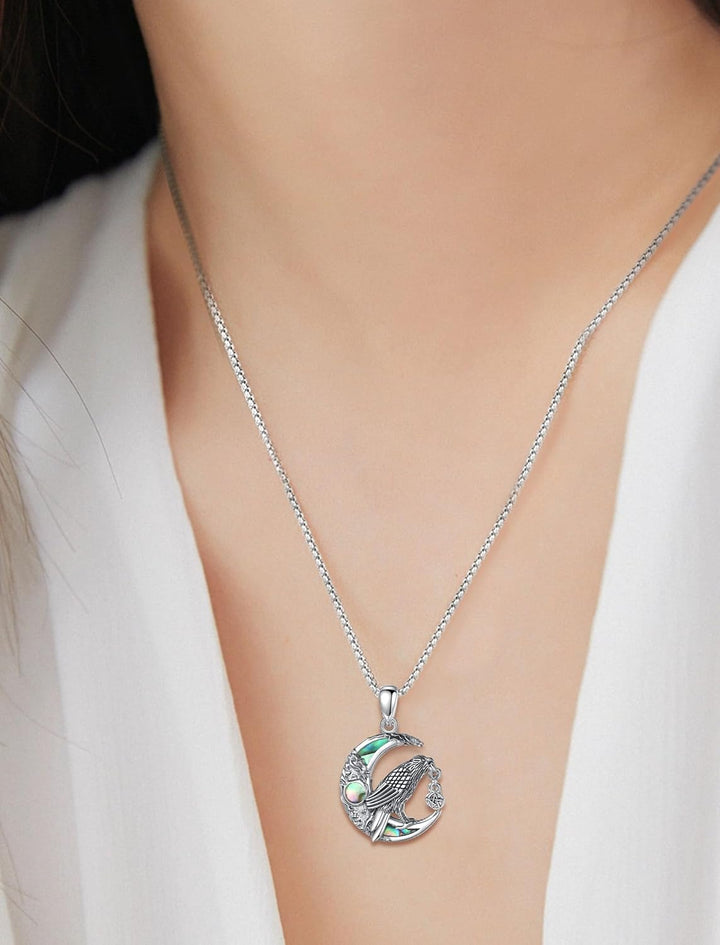 AEONSLOVE Göttin Lilith Kette 925 für Damen, Dreifache Mondgöttin | Lebensbaum Erdmutter Göttin | He