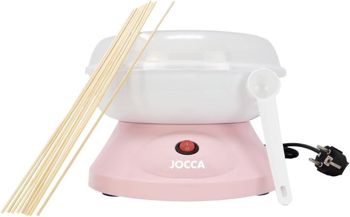 Jocca Zuckerwattemaschine Rosa | 520W | Mit Messlöffel und 10 Holzstäbchen | 26x26x17 cm, Rosa