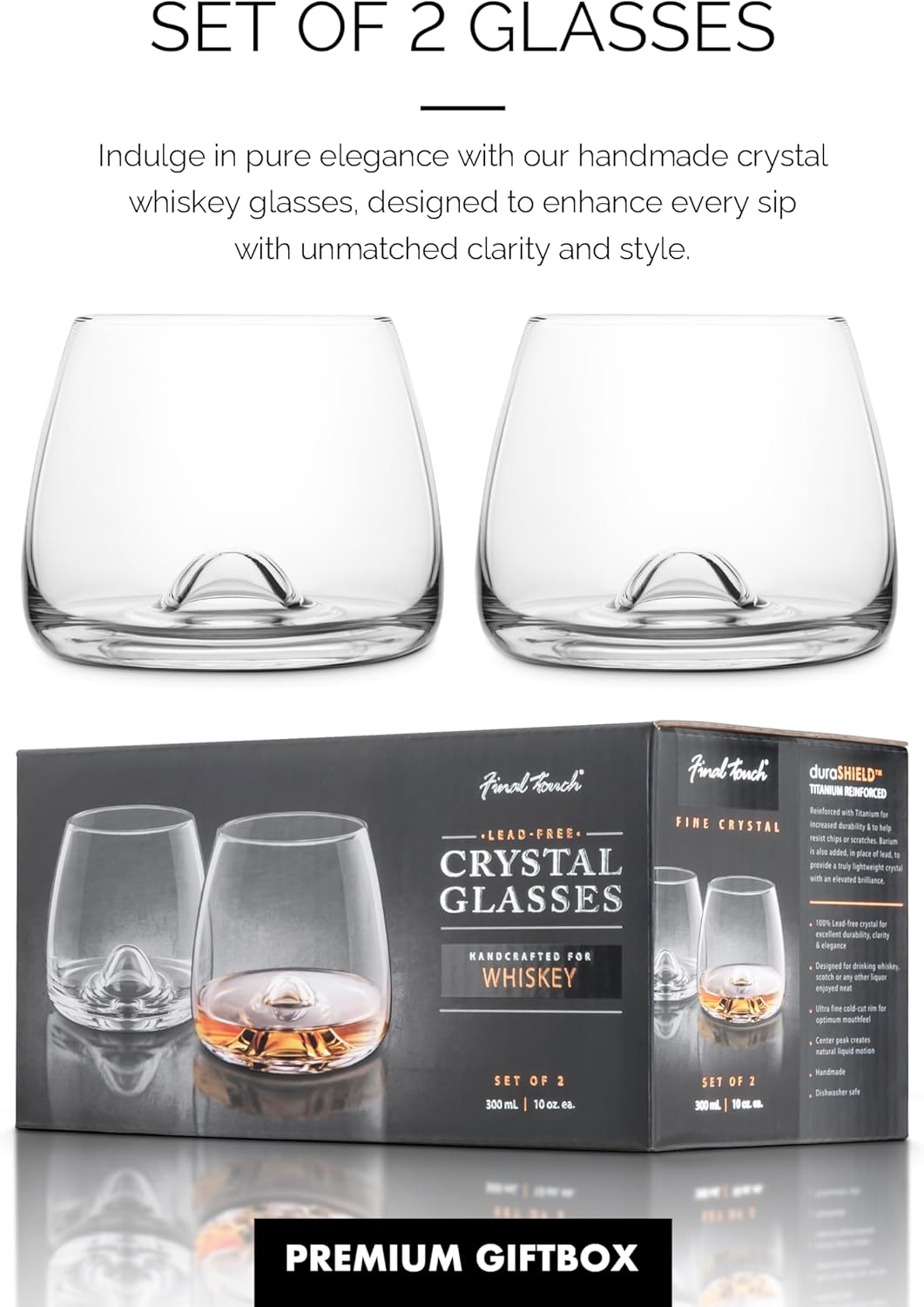 Final Touch 100% Lead-Free Crystal Whisky Glasses Whiskey Gläser Whiskeygläser Kristallglas Hergeste