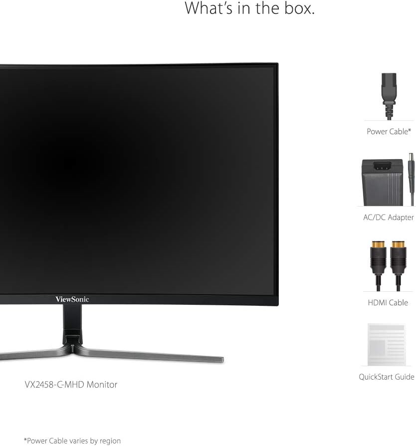Viewsonic VX2458-C-MHD 60 cm (24 Zoll) Curved Gaming Monitor (Full-HD, FreeSync, 1 ms, 144 Hz, HDMI,