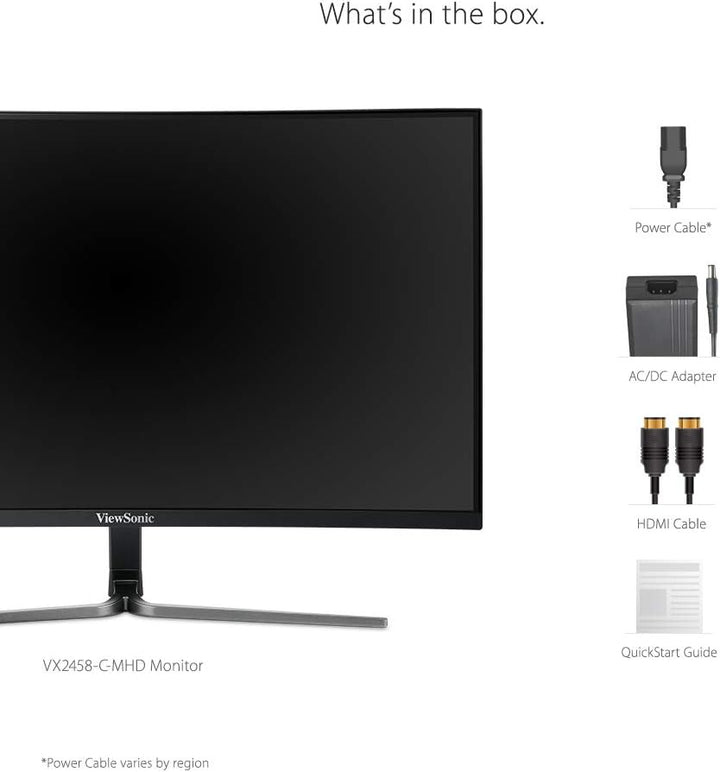 Viewsonic VX2458-C-MHD 60 cm (24 Zoll) Curved Gaming Monitor (Full-HD, FreeSync, 1 ms, 144 Hz, HDMI,