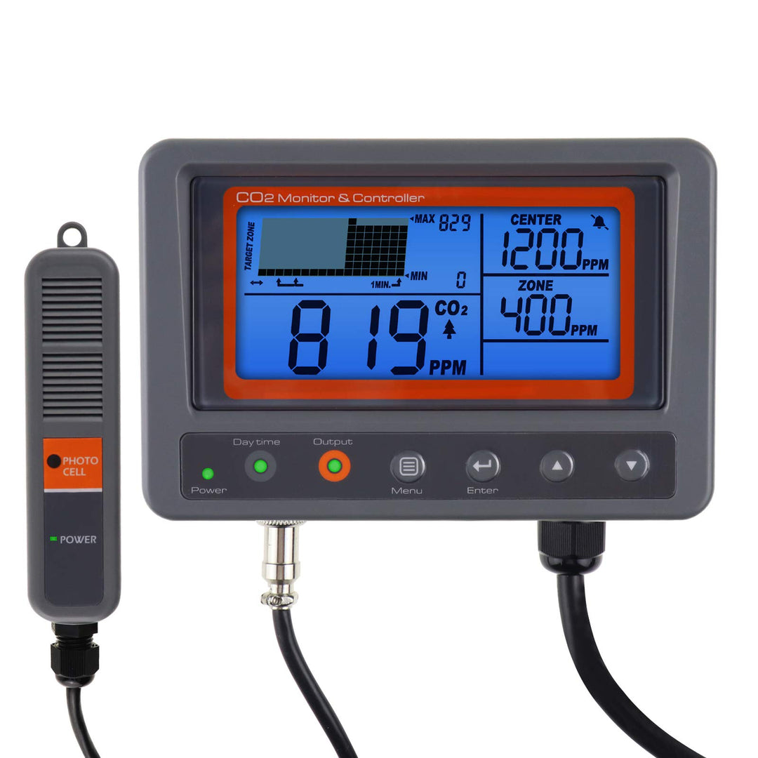 CO2 Controller Kohlendioxidregler CO2-Messgerät Monitor Tag und Nacht Relais Funktion, NDIR CO2 Sens
