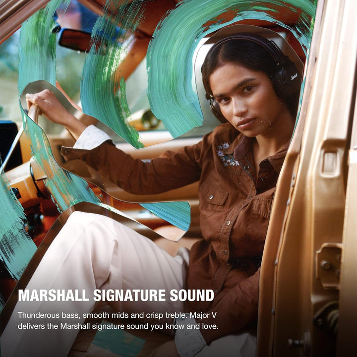 Marshall Major V Bluetooth Kopfhörer, 100 Stunden Spielzeit – Braun Brown, Brown