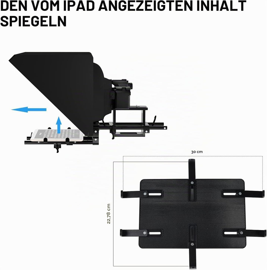 GVM Teleprompter für Tablet DSLR Kamera Smartphone, Tragbares 18&