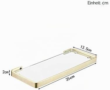 Bad Glasablage 35 cm, Gold, Edelstahl und Glas A 35 cm, A 35 cm