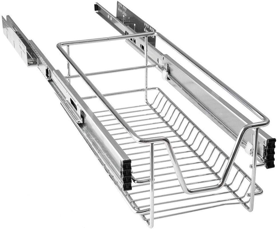 HENGMEI 1x Küchenschrank Teleskopschublade 30cm Schrankauszug Ausziehbare Ablage Küchenschubladen Or