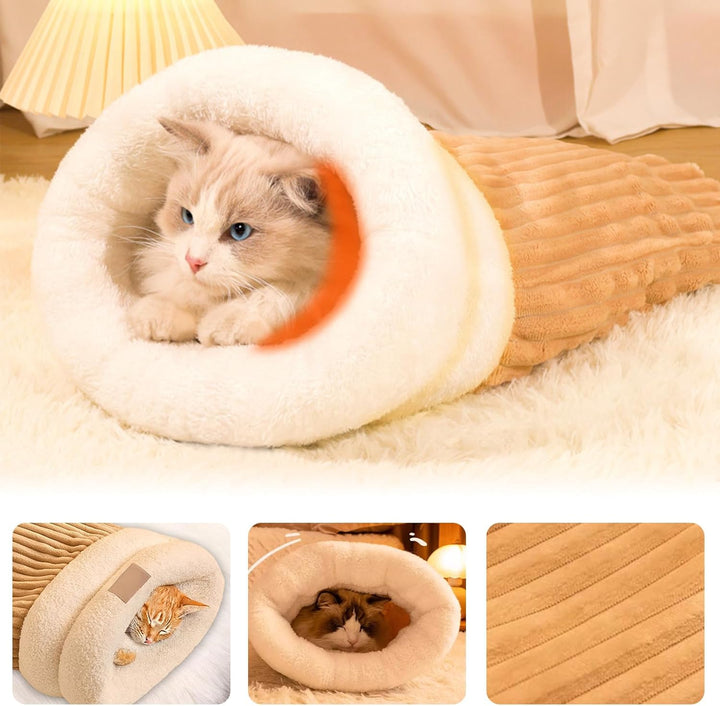 Katzenschlafsack,katzenschlafsack flauschig,Bequemes Katzen Schlafsack,Cat Winter Sleeping Bag,Schla