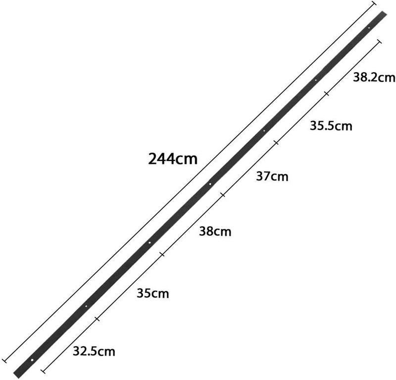 Yaheetech Schiebetürbeschlag 244cm Schiebetürsystem Laufschiene Schiene für Schiebetür Komplettset B