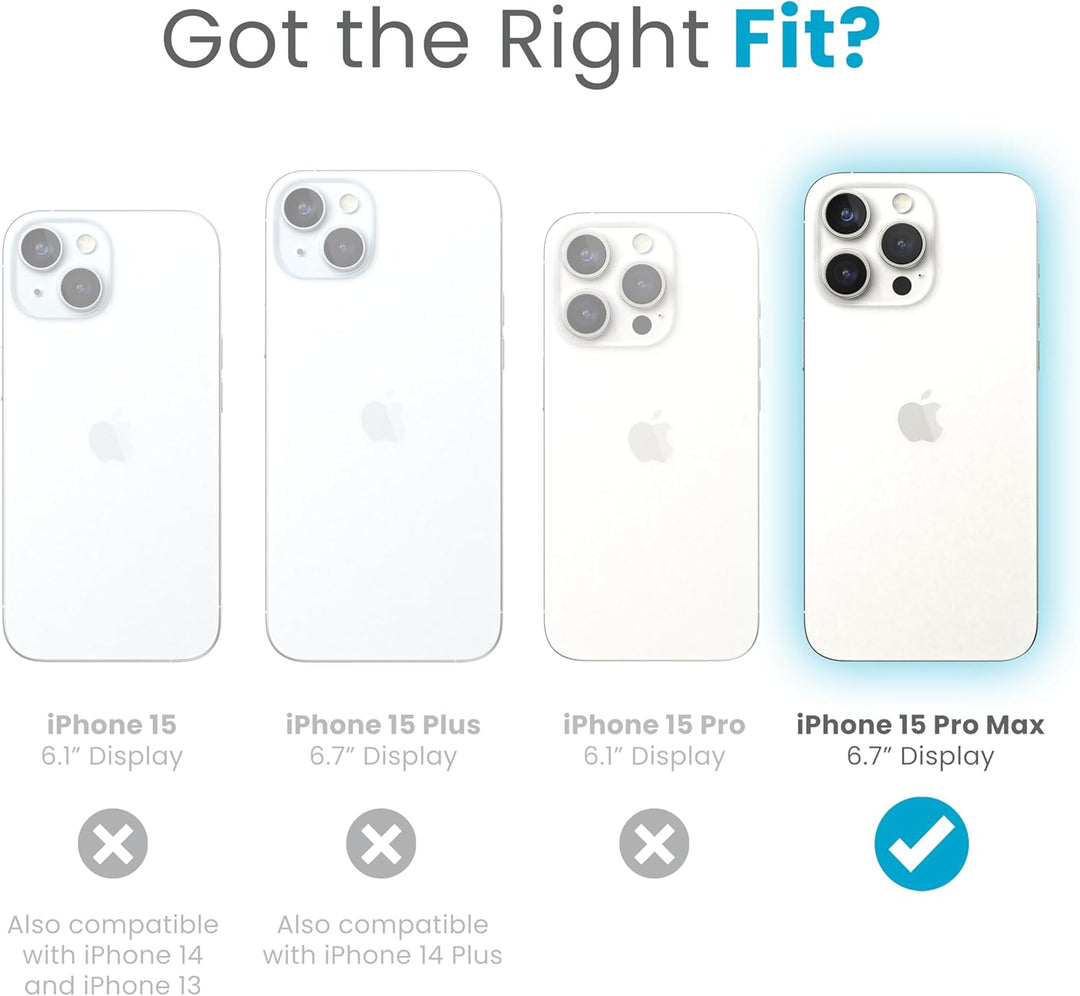 Speck iPhone 15 Pro Max Hülle – ClickLock rutschfeste Interlock, gebaut für MagSafe, Fallschutz – Kr