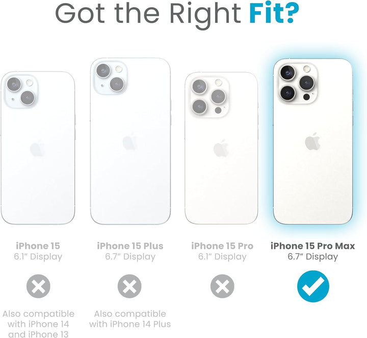 Speck iPhone 15 Pro Max Hülle – ClickLock rutschfeste Interlock, gebaut für MagSafe, Fallschutz – Kr