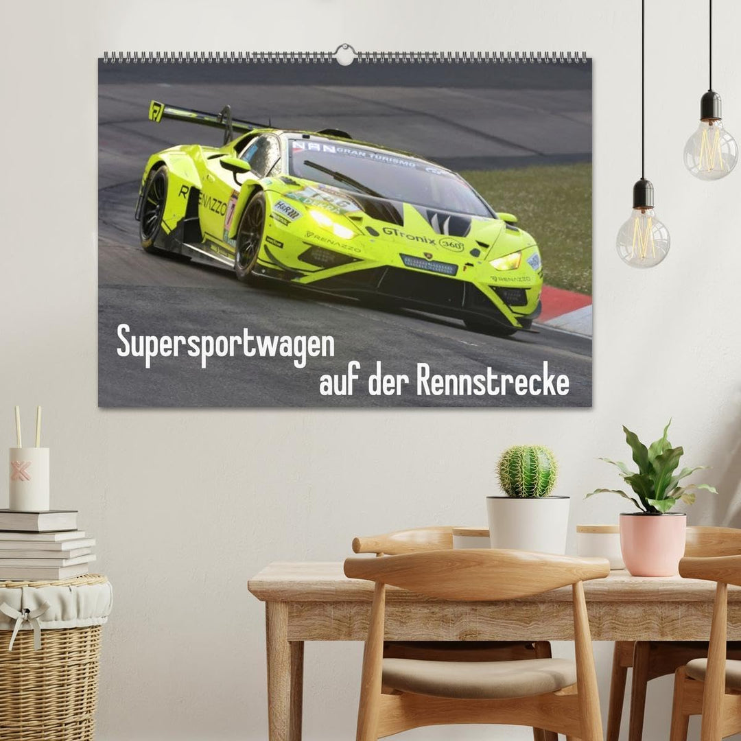 Supersportwagen auf der Rennstrecke (Wandkalender 2026 DIN A2 quer), CALVENDO Monatskalender: Bilder