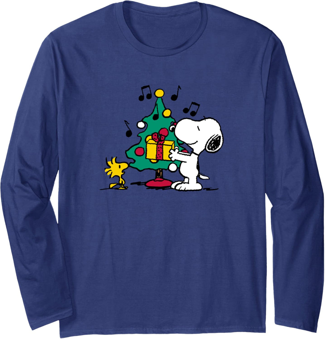 Peanuts Snoopy Woodstock Feiertags-Baum Langarmshirt