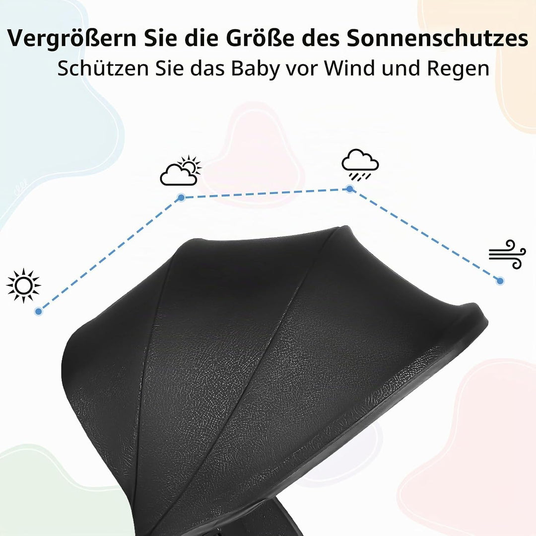 Dreirad für Kinder mit Stauraum, Sonnenblende, Explorer-Dreirad, faltbar und skalierbar, für Kleinki