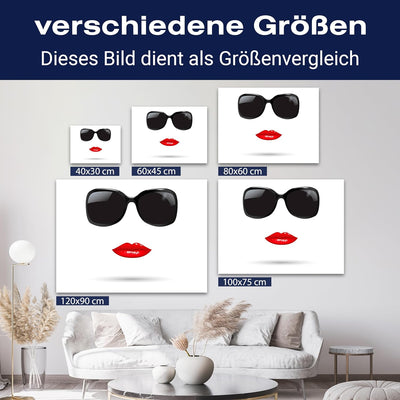 wandmotiv24 Leinwandbild 260 g/m² - Kunstdruck auf Leinwand - Wandkunst - Wandbild mit Frauen Lippen