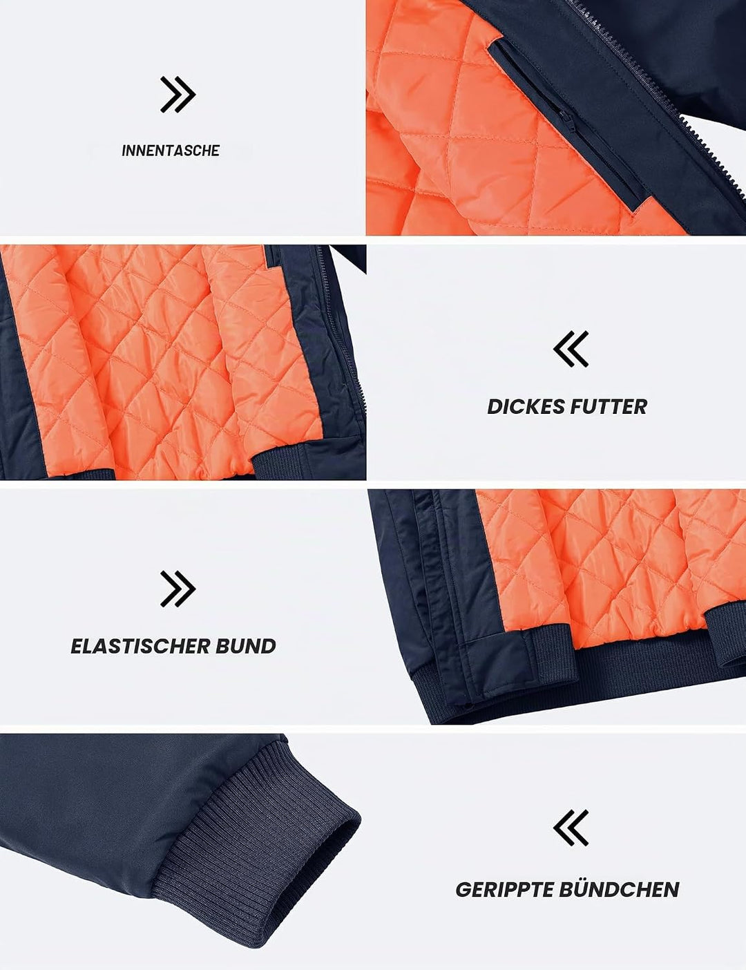MoFiz Bomberjacke Herren Warm Gefüttert Winterjacke Übergangsjacke US Fliegerjacke Militär Bomber St