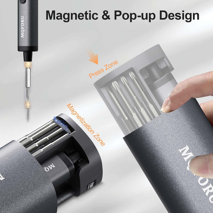MQFORU Mini-Elektro-Schraubendreher-Set, 78 in 1 Präzisions-Elektro-Schraubendreher mit 72 magnetisc