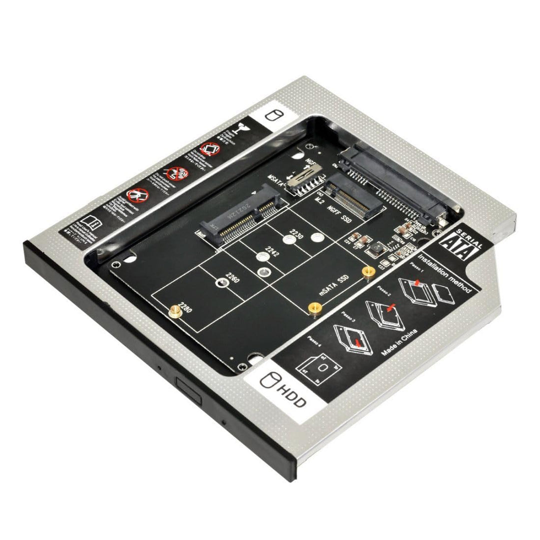 chenyang Universelles 9,5mm M.2 NGFF/mSATA SSD zu SATA Zweit SSD HDD Festplatten Caddy Upgrade Erwei