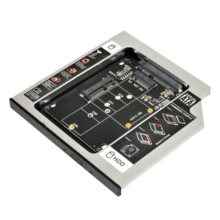 chenyang Universelles 9,5mm M.2 NGFF/mSATA SSD zu SATA Zweit SSD HDD Festplatten Caddy Upgrade Erwei