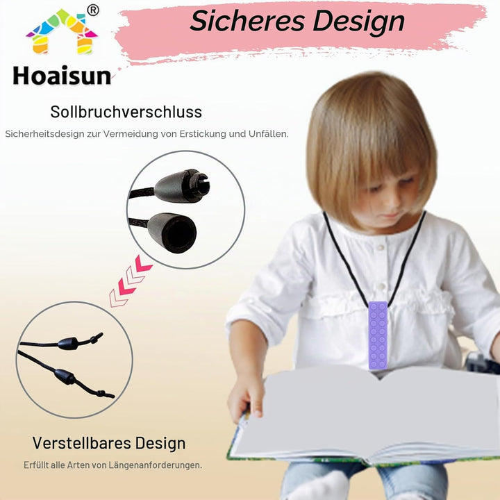 7 Pack Kauen-Halsketten für sensorische Kinder，Kauspielzeug für autistische Kinder，Oralmotorischer B