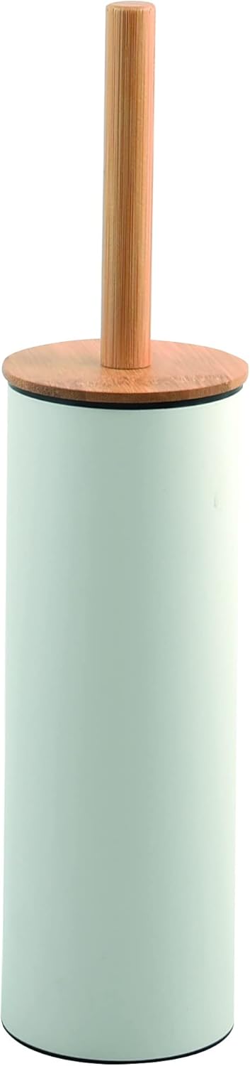 Spirella Badset Adonis 2 tlg. Kosmetikeimer 5 Liter mit Absenkautomatik und WC Bürste Edelstahl Bamb