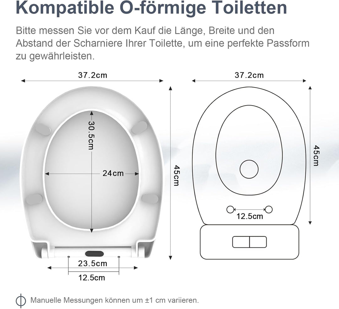 Surfou WC Sitz Mit Absenkautomatik, Toilettendeckel Weiss Oval Toilettenbrille Klodeckel Klo Deckel,