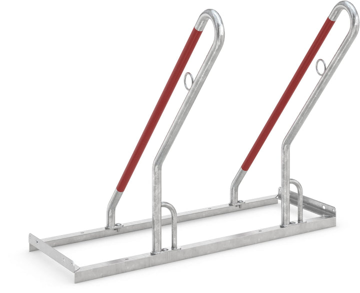 Anlehnparker 0502 XBF | einseitig | Fahrradständer für 2 Fahrräder | zum Aufdübeln | Stahl verzinkt