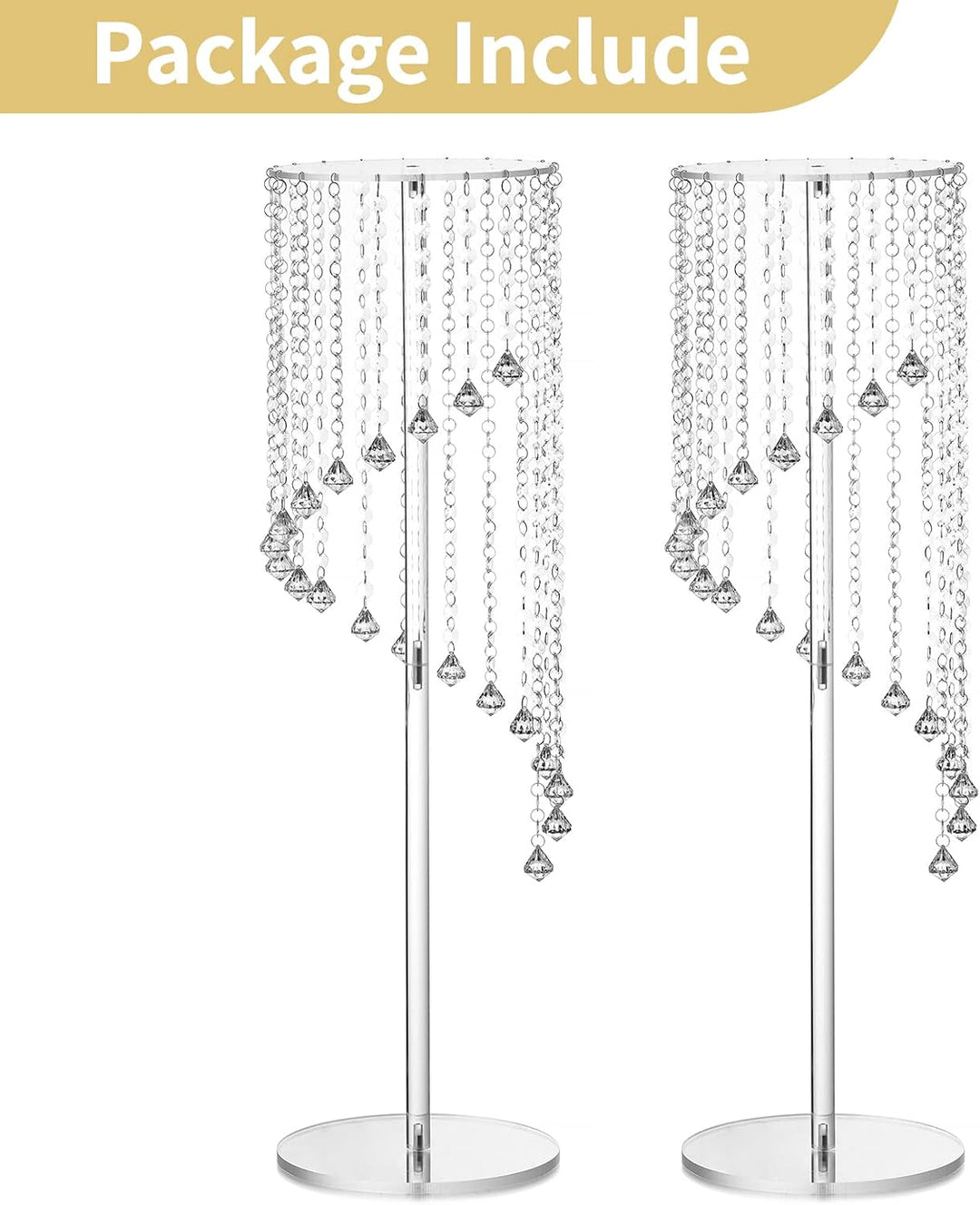 Nuptio Acryl Vasen Hochzeit Mittelstücke - 2 Stück 80cm Hoch Klare Geometrische Blume Vase Stehen fü