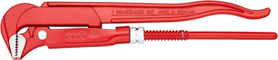 KNIPEX Rohrzange, 90 Grad abgewinkeltes Maul, Chrom-Vanadium, rot pulverbeschichtet, 310 mm, 83 10 0