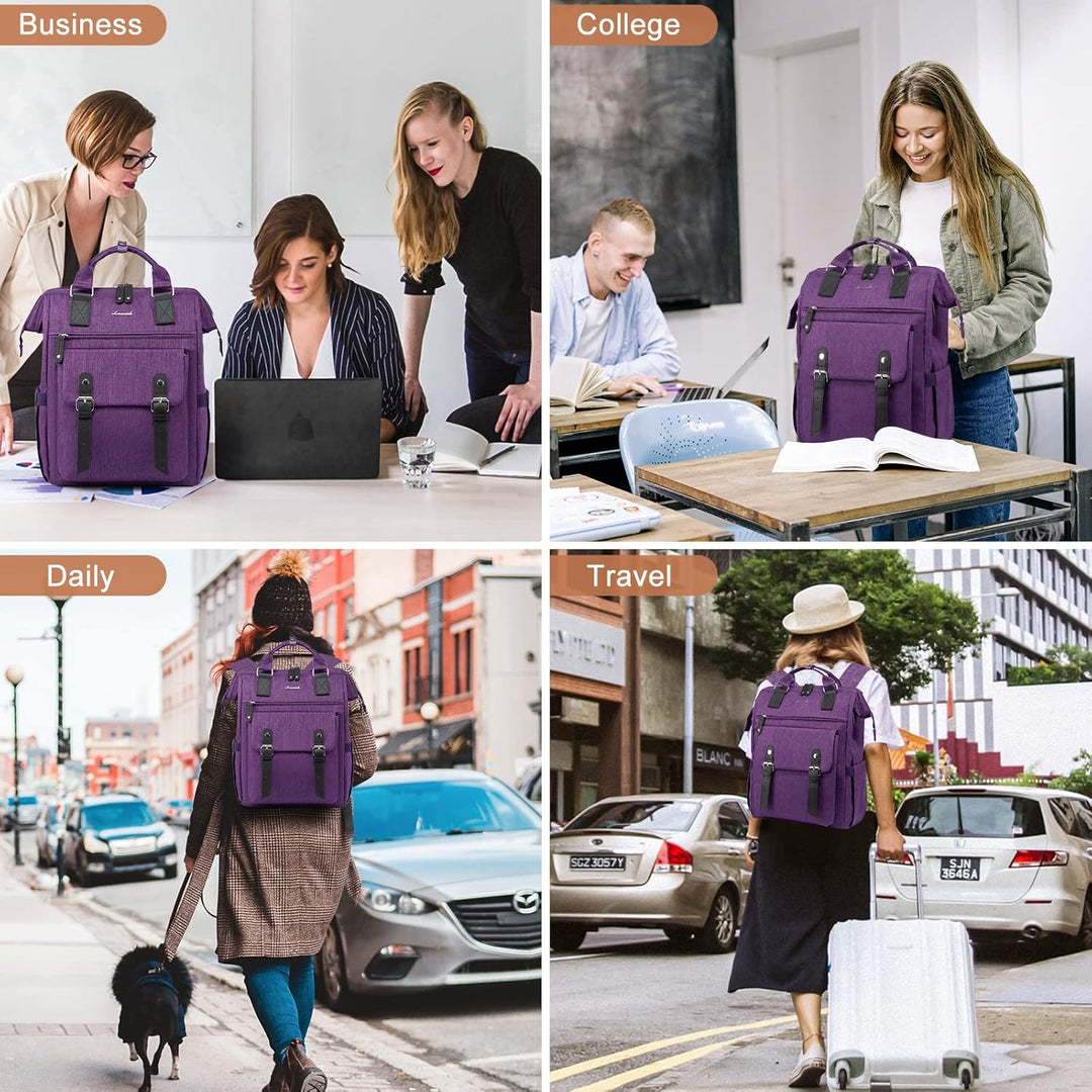 LOVEVOOK Rucksack Damen, 15,6 Zoll Laptoptasche Schulrucksack Mädchen Teenager Reiserucksack Arbeits