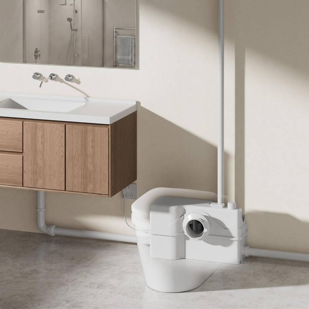 XPOtool 800W 4/2 WC Hebeanlage mit Zerkleinerer für Abwasser/Fäkalien, Schmutzwasserpumpe für WC