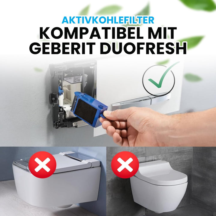 2x Aktivkohlefilter kompatibel mit Geberit DuoFresh – Ersatzfilter – Geruchsneutralisation, Geruchsf
