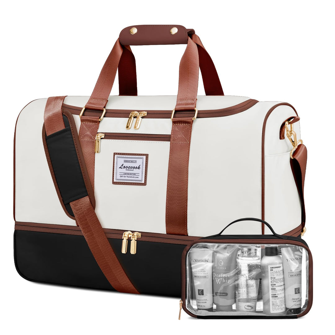 LOVEVOOK Weekender Reisetasche Damen, 37L Travel Duffle Bag Reisetaschen mit Kulturtasche, Schuhfach
