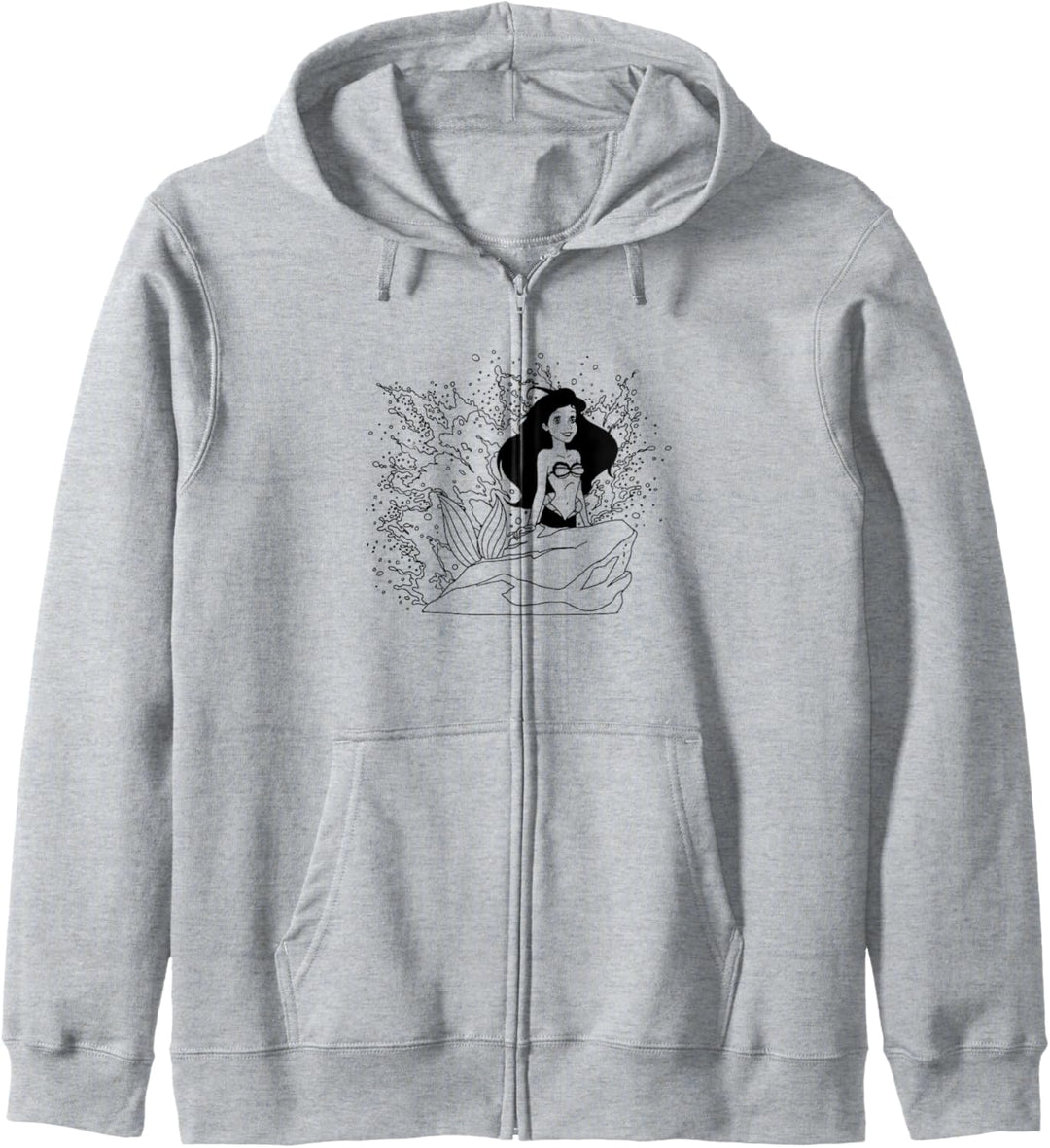 Disney The Little Mermaid Ariel Rocky Waves Outline Kapuzenjacke