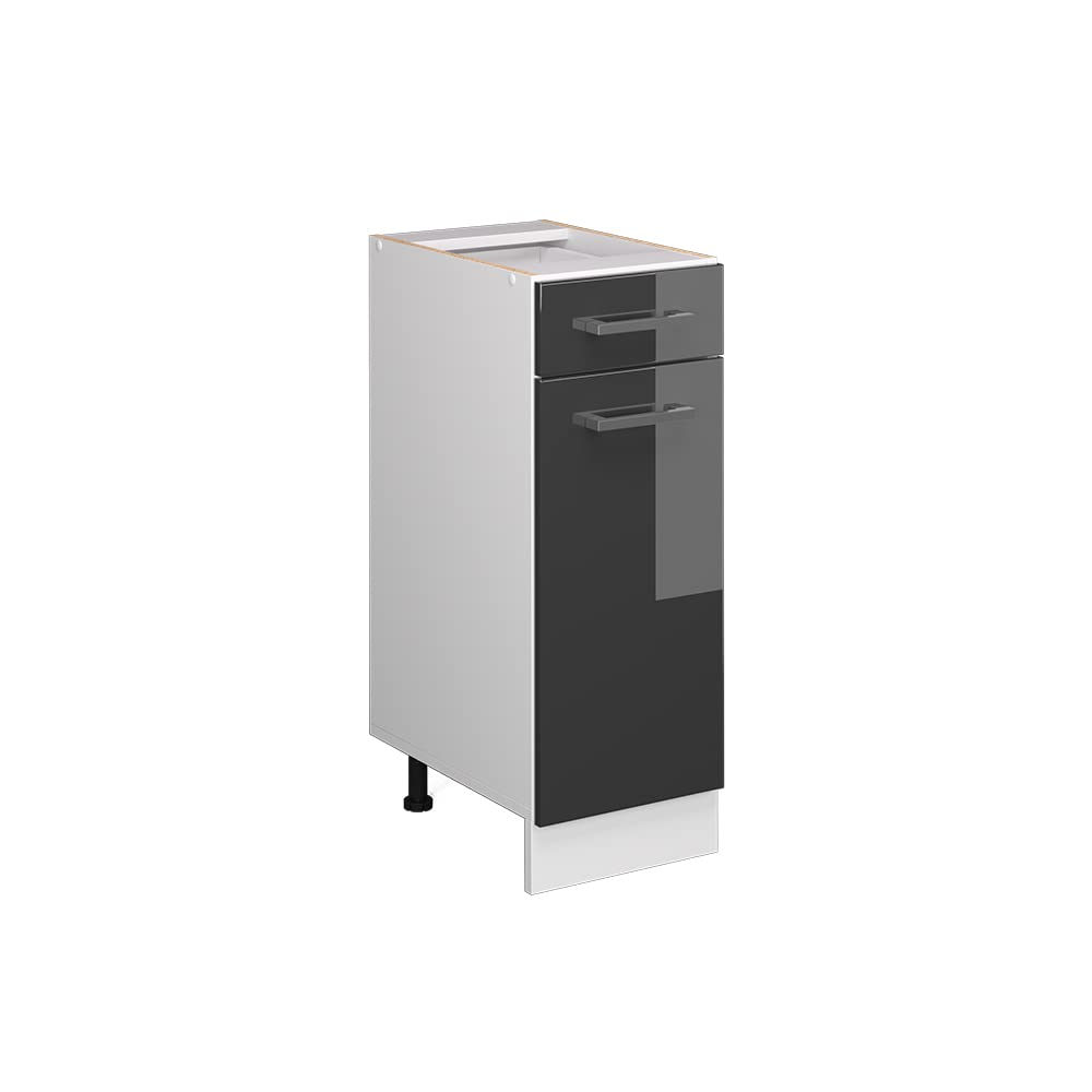 Vicco Küchenunterschrank R-Line, Anthrazit Hochglanz/Weiss, 30 cm ohne Arbeitsplatte Anthrazit Hochg
