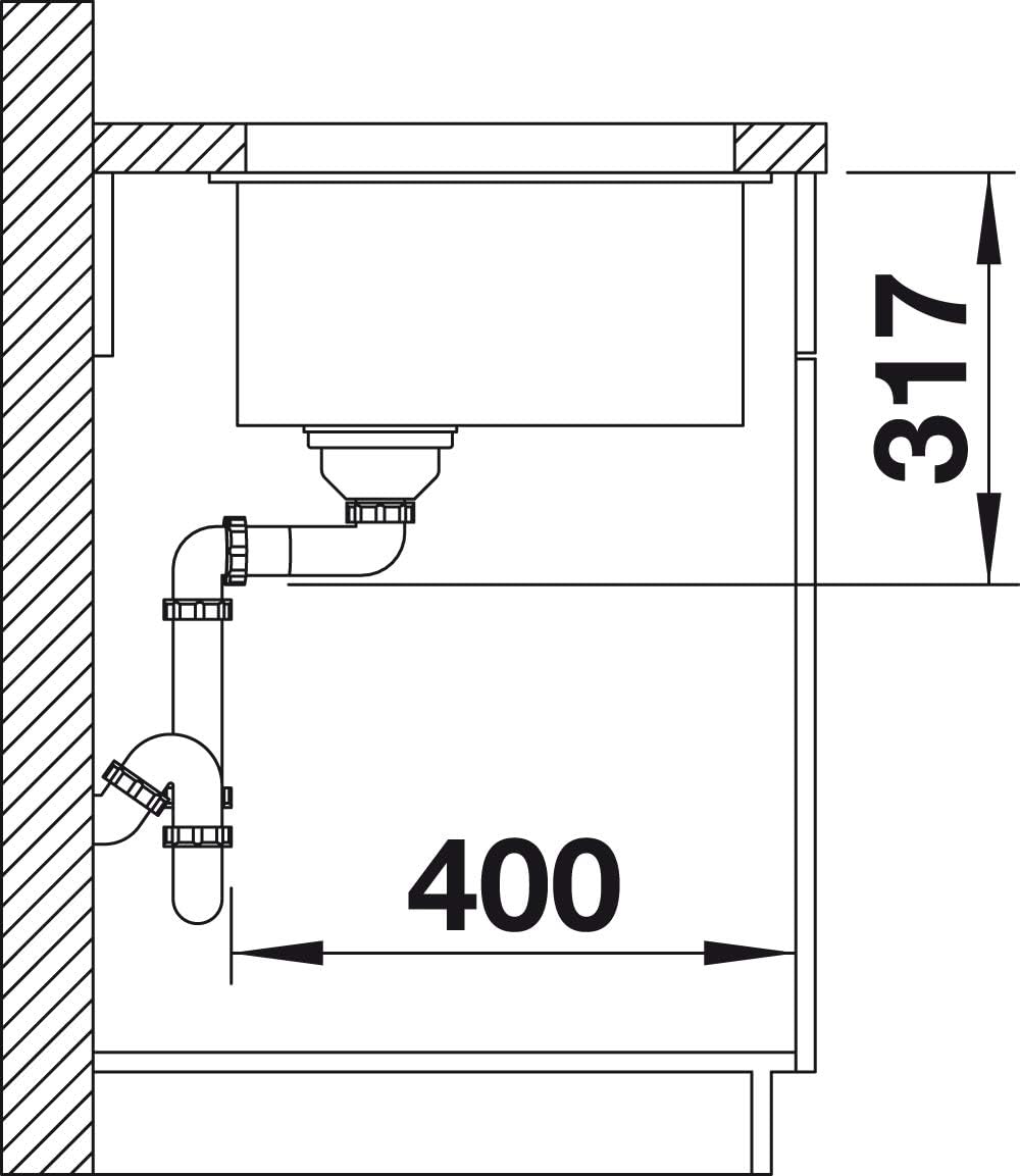 BLANCO Spül-Set in anthrazit – ETAGON 500-U – Spülbecken für 60 cm Unterschränke – Granitspüle aus S