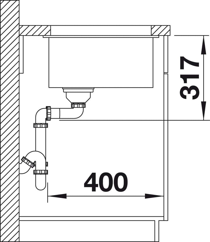 BLANCO Spül-Set in anthrazit – ETAGON 500-U – Spülbecken für 60 cm Unterschränke – Granitspüle aus S