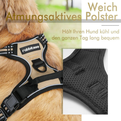 rabbitgoo Hundegeschirr Mittelgrosse Hunde Anti Zug Geschirr Hund mit Kontrolle No Pull Verstellbar