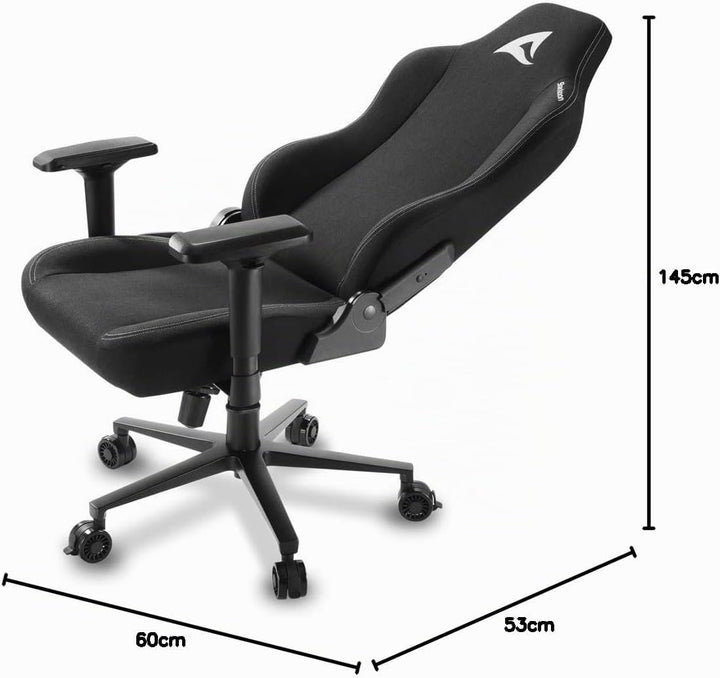 Sharkoon Silla Fabric Negro 160º Skiller SGS40 Gaming Stuhl, Schwarz, mit atmungsaktiven Stoff-Überz