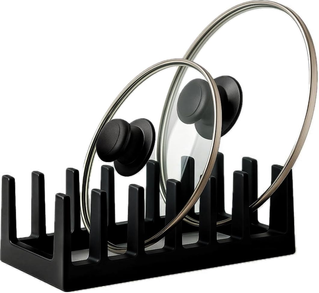 BOAA Fresh Topfdeckelhalter, Küchenaufbewahrung, Geschirrhalter für die Schublade (Pur Schwarz), Pur