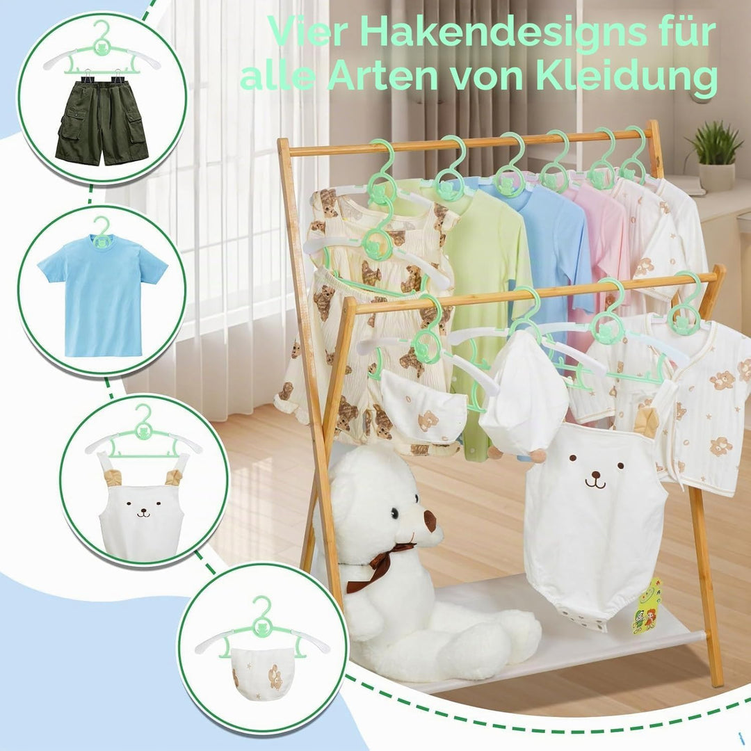 HGYZE Baby Kleiderbügel Kinder Antirutsch, 29-37cm Ausziehbare Kinderkleiderbügel, 20 Stück Kleiderb