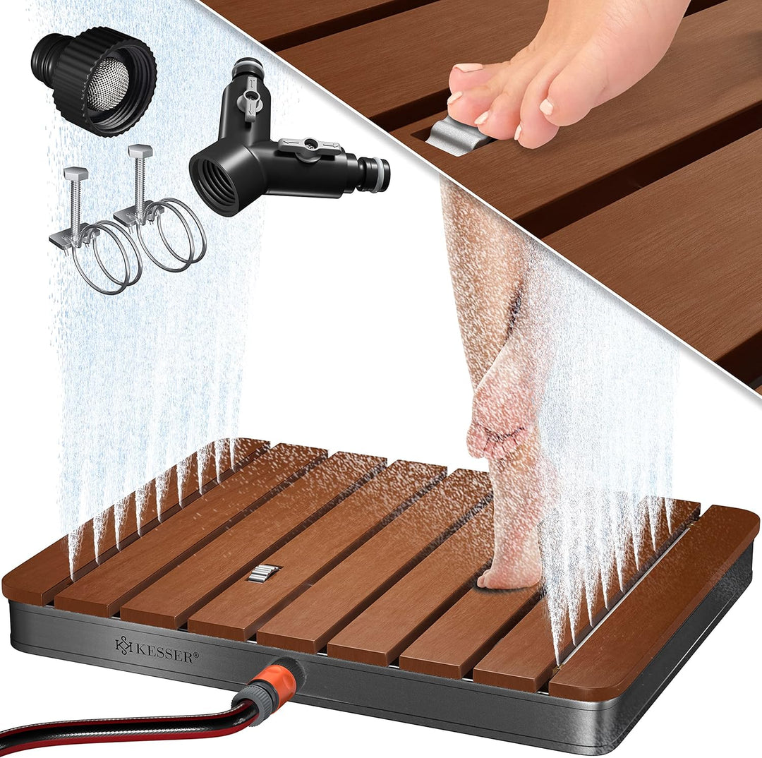 KESSER® Gartendusche Bodendusche Aussendusche Saunadusche Campingdusche Ø 70 cm Rund Fontänenhöhe bi