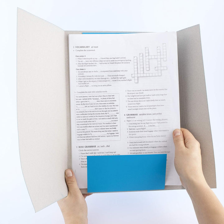 D.RECT 25 Stück Sammelmappe aus Karton | Postmappe mit Gummiband | 300g Blau Blau 25 Stück, Blau 25