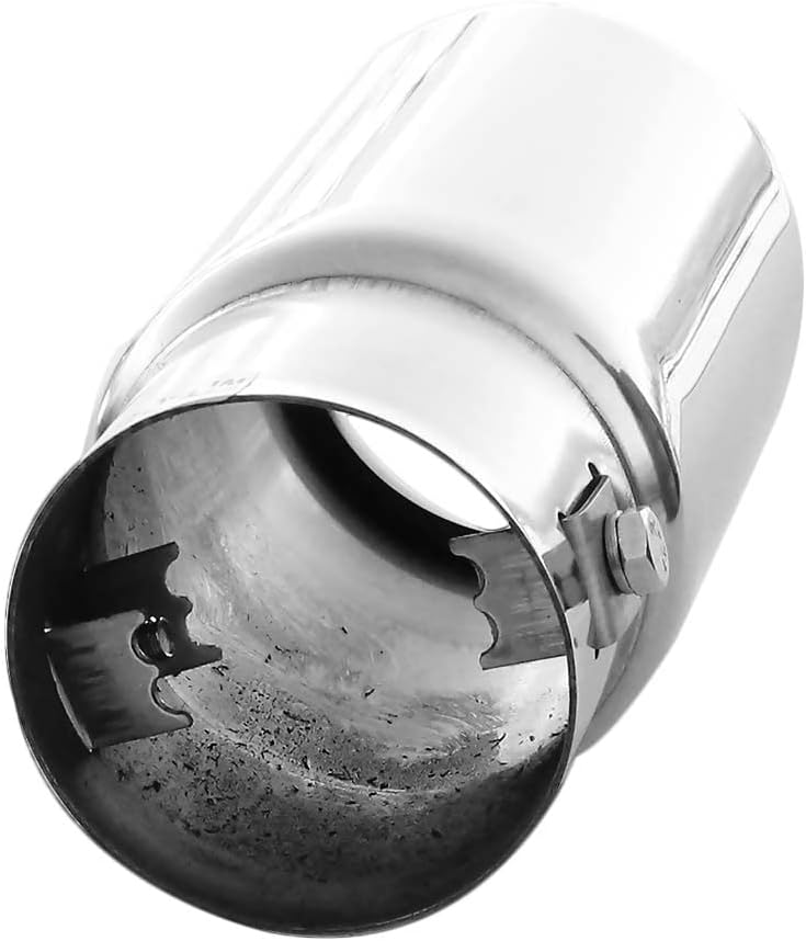 Auspuffblende Endrohr Auspuff Universell Schalldampf Edelstahl Rund bis 58mm Chrom AutoHobby