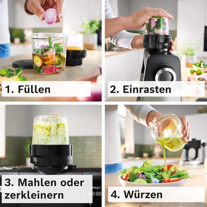 Bosch Zerkleinerer Set MUZS68CG, Zubehör passend für Küchenmaschine Serie 6, Serie 8, OptiMUM, Zerkl