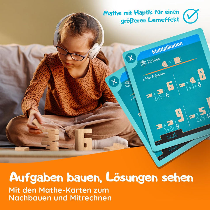 Filapen mathematisches Montessori Spielzeug I 62 Holz Bausteine aus Buche I Pädagogisches Lernspielz