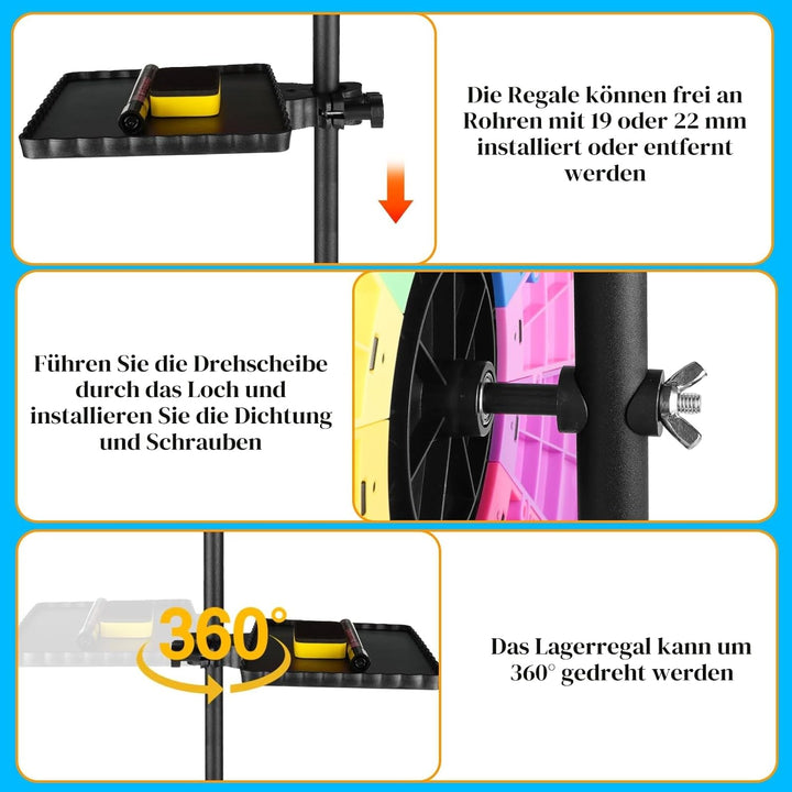 61 cm drehendes Preisrad, 14 Farben, drehbares Kritzelspiel mit löschbarem Marker, verstellbar von 9
