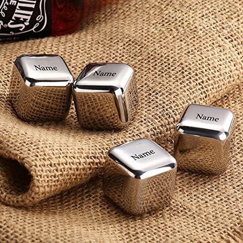 polar-effekt Edle Whiskysteine in Silber mit Wunschgravur - Tolles Geschenk - Kühlsteine - Ideal für